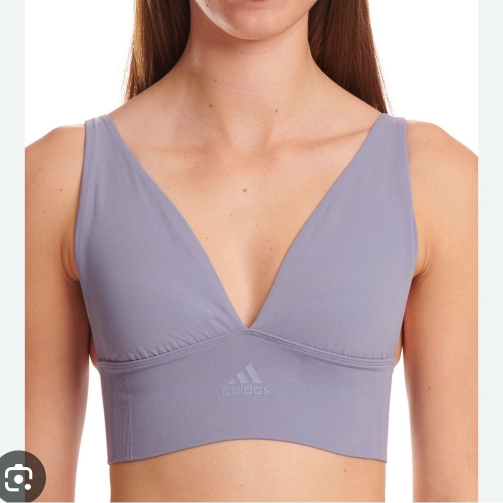 Adidas Women's Active Seamless Micro Stretch Long Line Plunge Bra size L